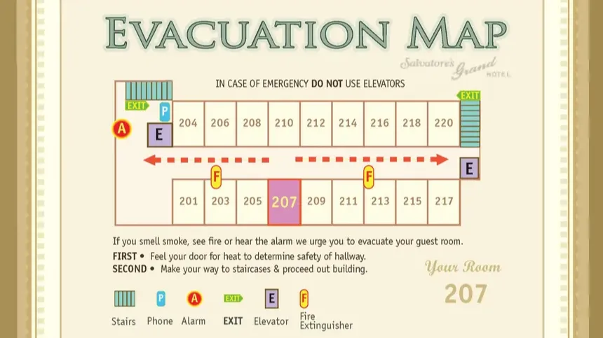 Emergency evacuation map